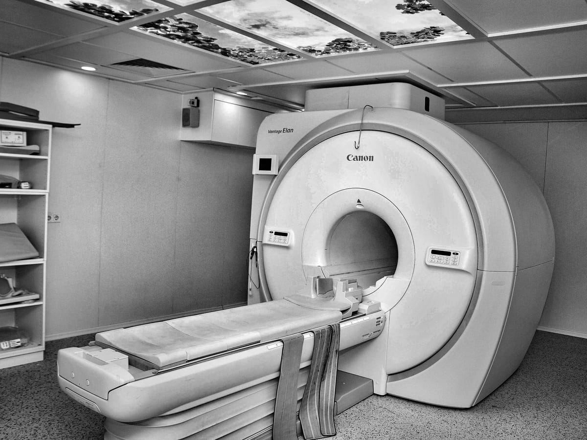 MRI scanner bore in a diagnostic imaging department